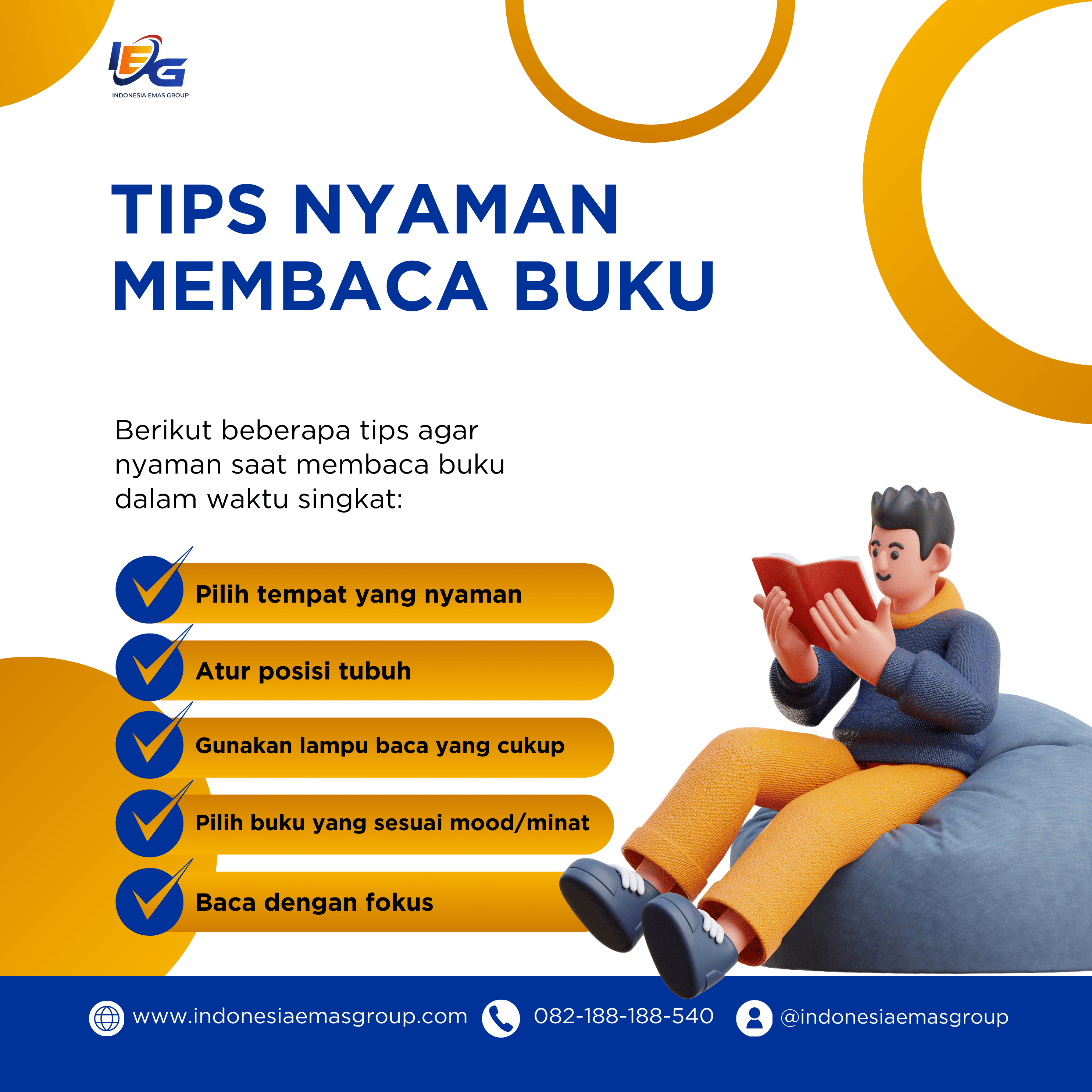 Tips Nyaman Membaca Buku